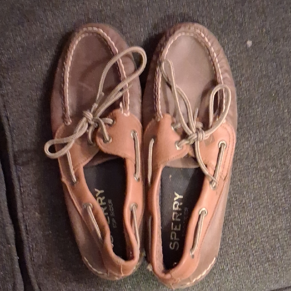 Sperry Tan Leather Slip-On Loafers